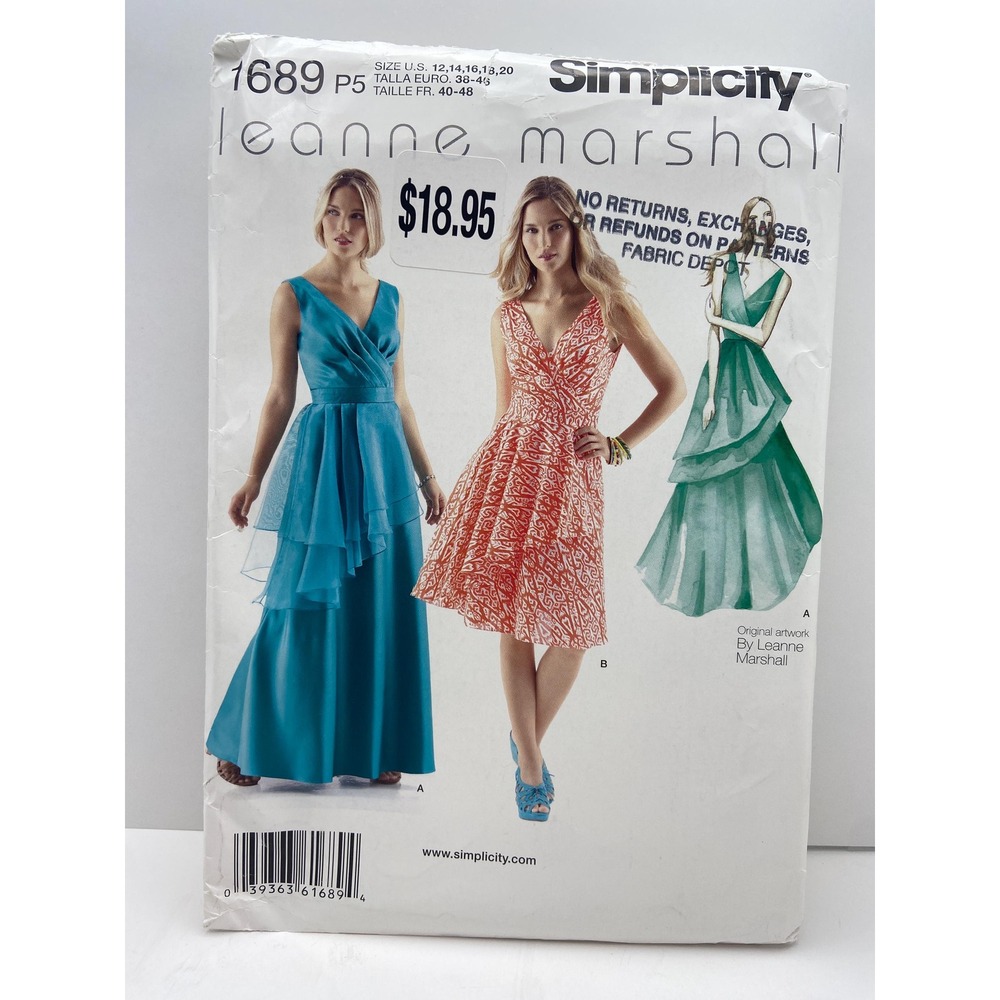 Simplicity 1689 Leanne Marshall Designer Dress Sewing Pattern Project Runway